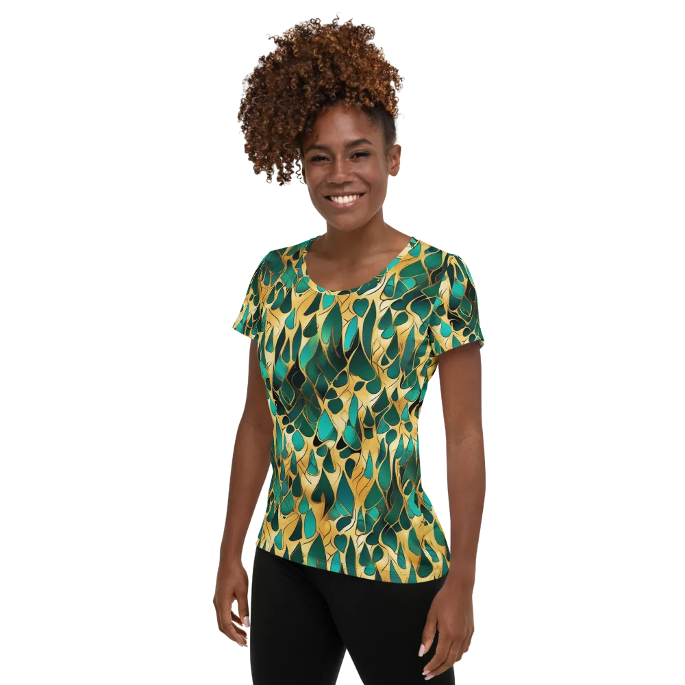 Gilded Coral on Women's Athletic T-Shirt — Left