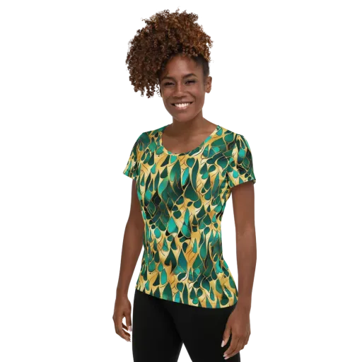 Gilded Coral on a Women's Athletic T-Shirt