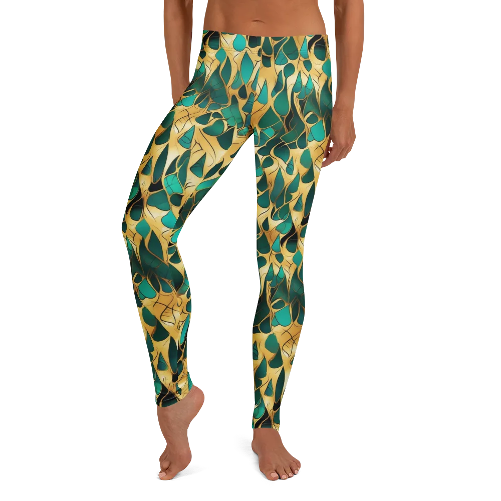 Gilded Coral on Leggings — Front