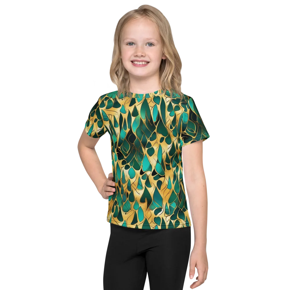 Gilded Coral on Kids Crew Neck T-Shirt — Front