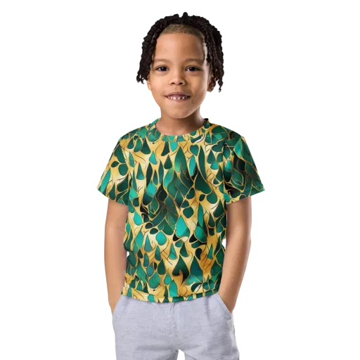 Gilded Coral on a Kids Crew Neck T-Shirt