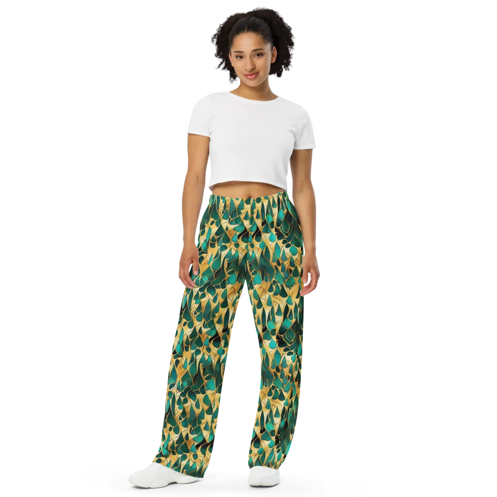 Gilded Coral on Wide-Leg Pants — Front