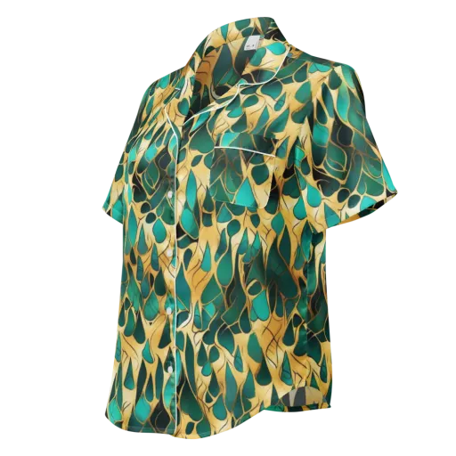 Gilded Coral on a Women's Short Sleeve Pajama Top