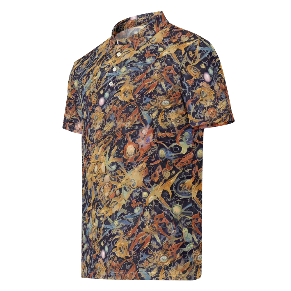 Quantum Symmetry on Men's Slim Fit Polo Shirt — Left Front