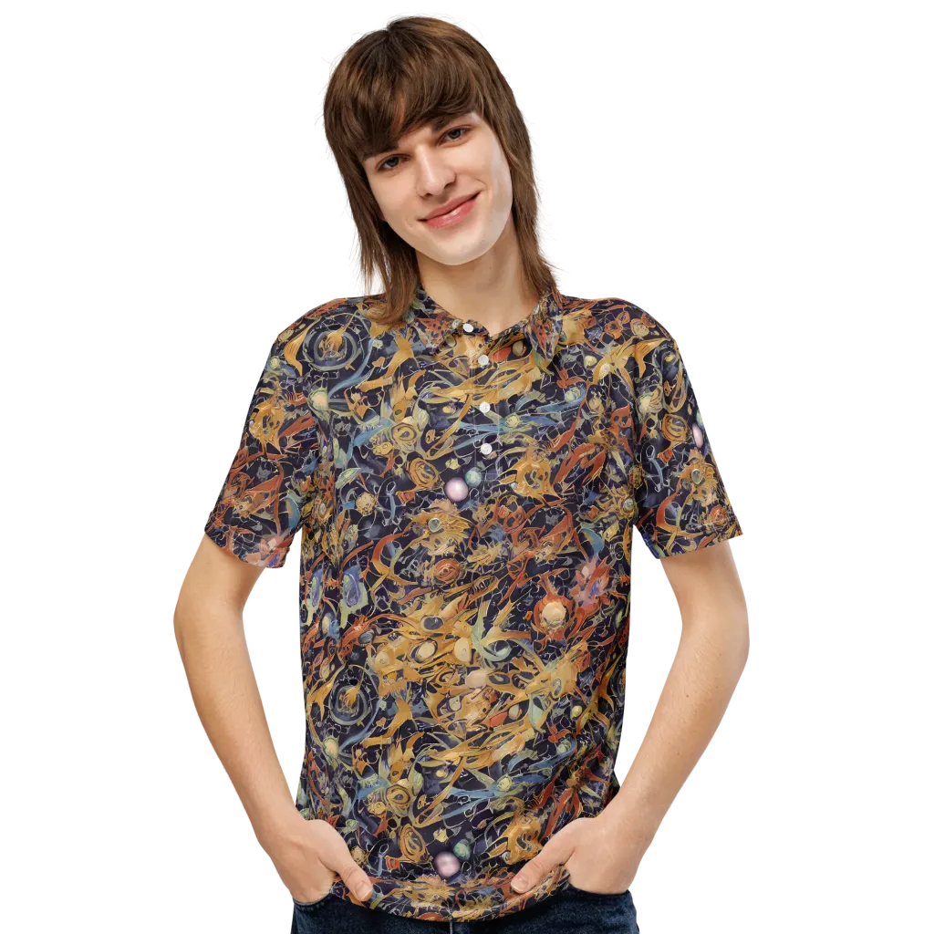 Quantum Symmetry on Men's Slim Fit Polo Shirt — Front