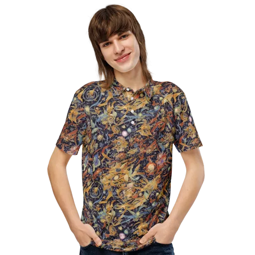 Quantum Symmetry on a Men's Slim Fit Polo Shirt