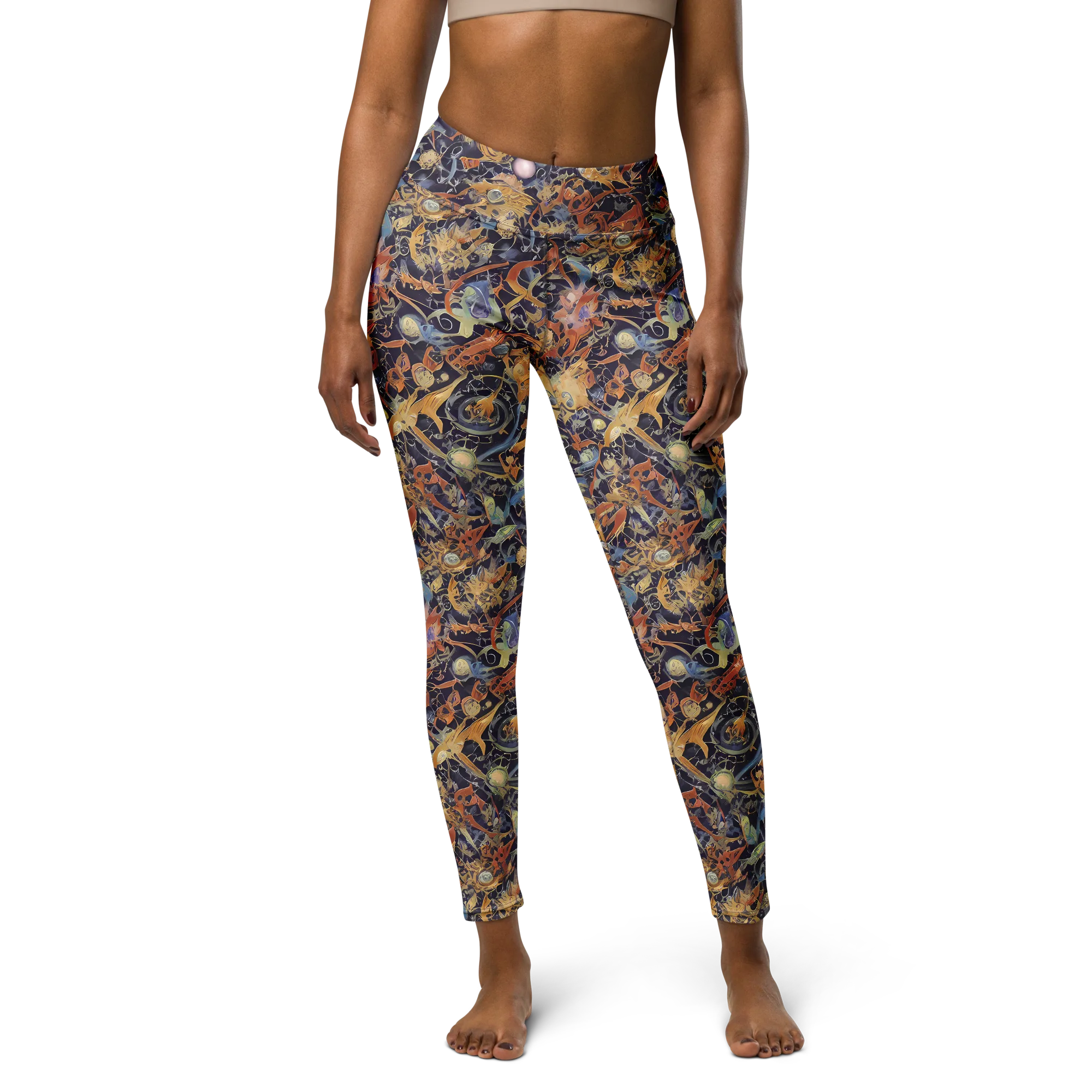 Quantum Symmetry on Yoga Leggings — Front