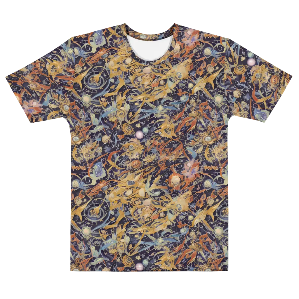 Quantum Symmetry on Men's Cotton Crew Neck T-Shirt — Front