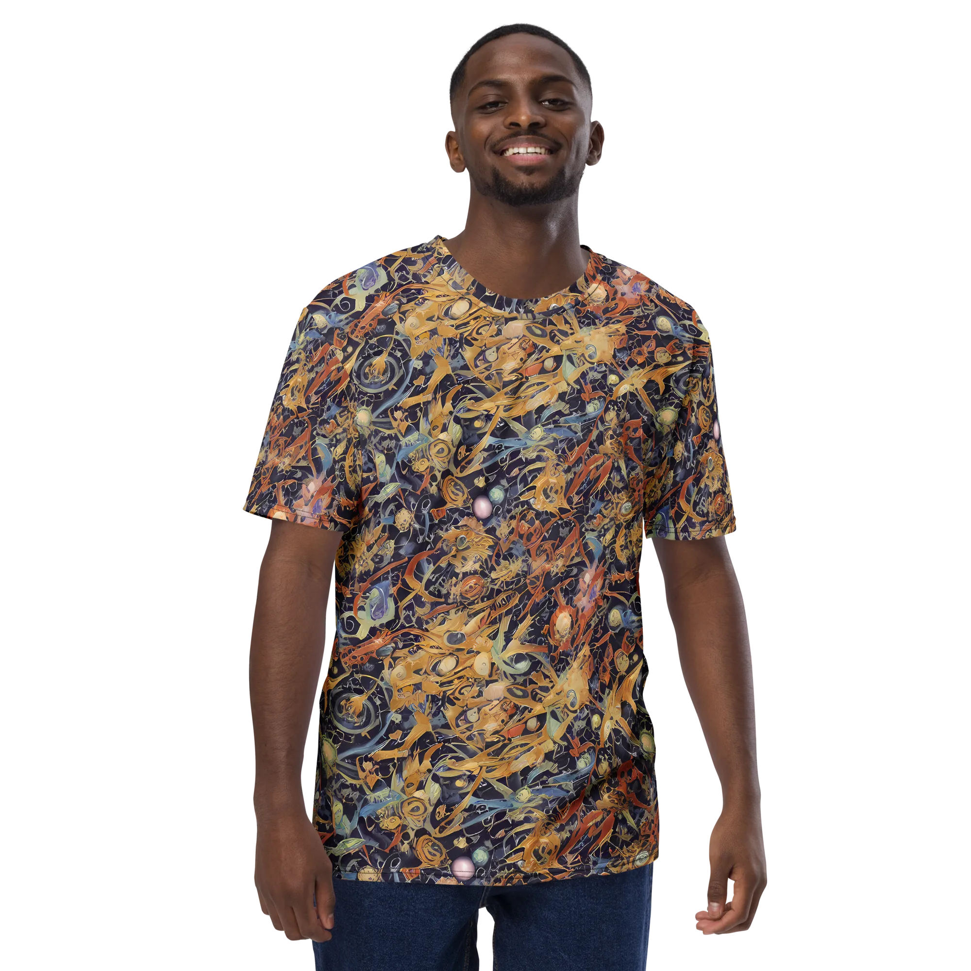 Quantum Symmetry on Men's Crew Neck T-Shirt — Front