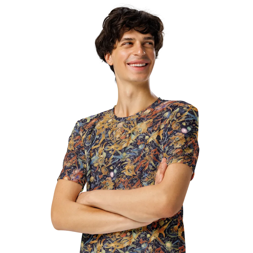 Quantum Symmetry on Men's Crew Neck T-Shirt — Left Front