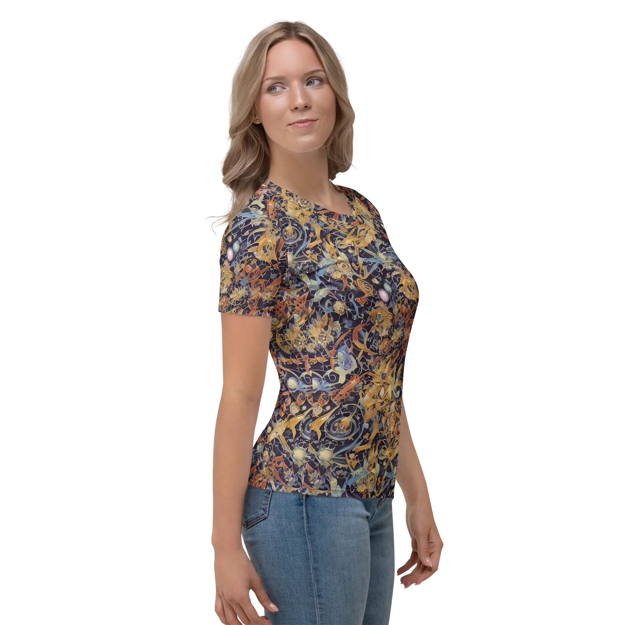 Quantum Symmetry on Women's Crew Neck T-Shirt — Right