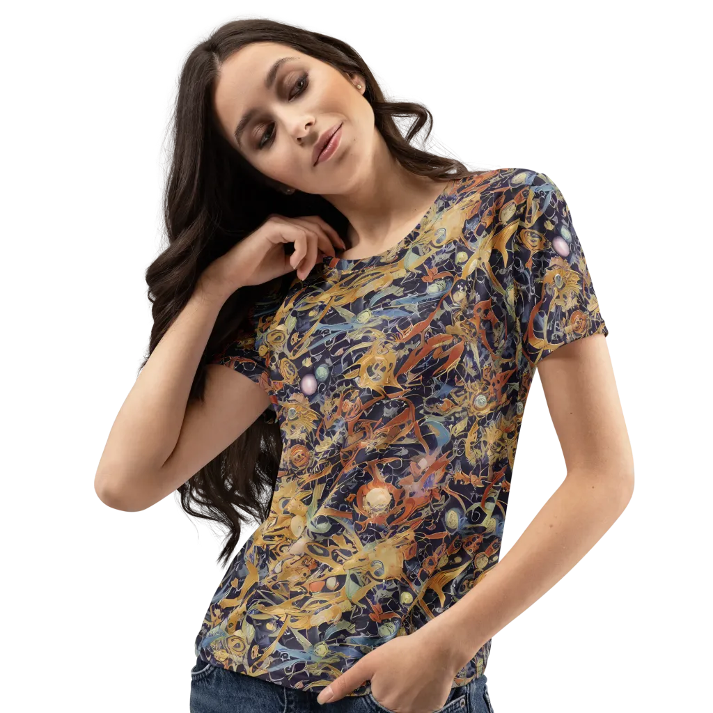 Quantum Symmetry on Women's Crew Neck T-Shirt — Left Front