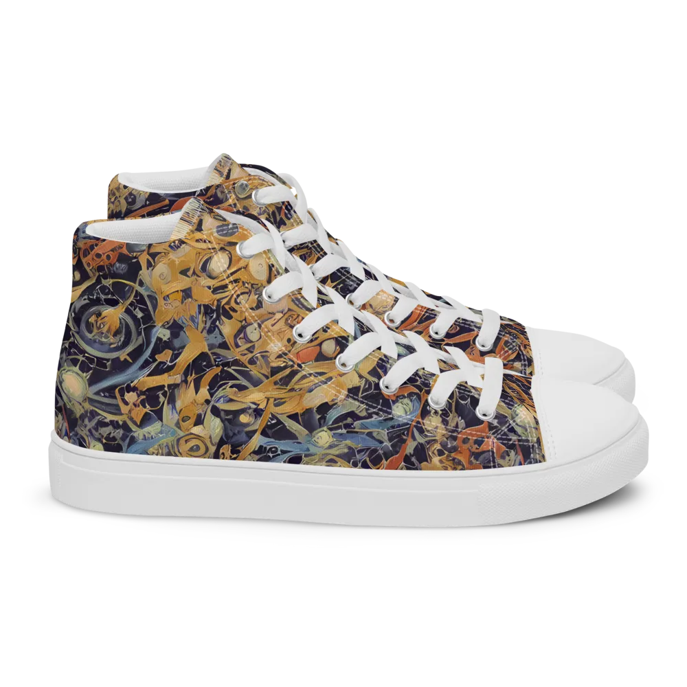 Quantum Symmetry on Women's High Top Canvas Shoes — Right