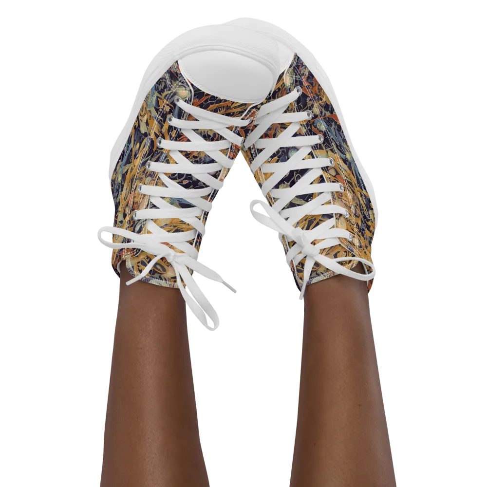 Quantum Symmetry on Women's High Top Canvas Shoes — Front