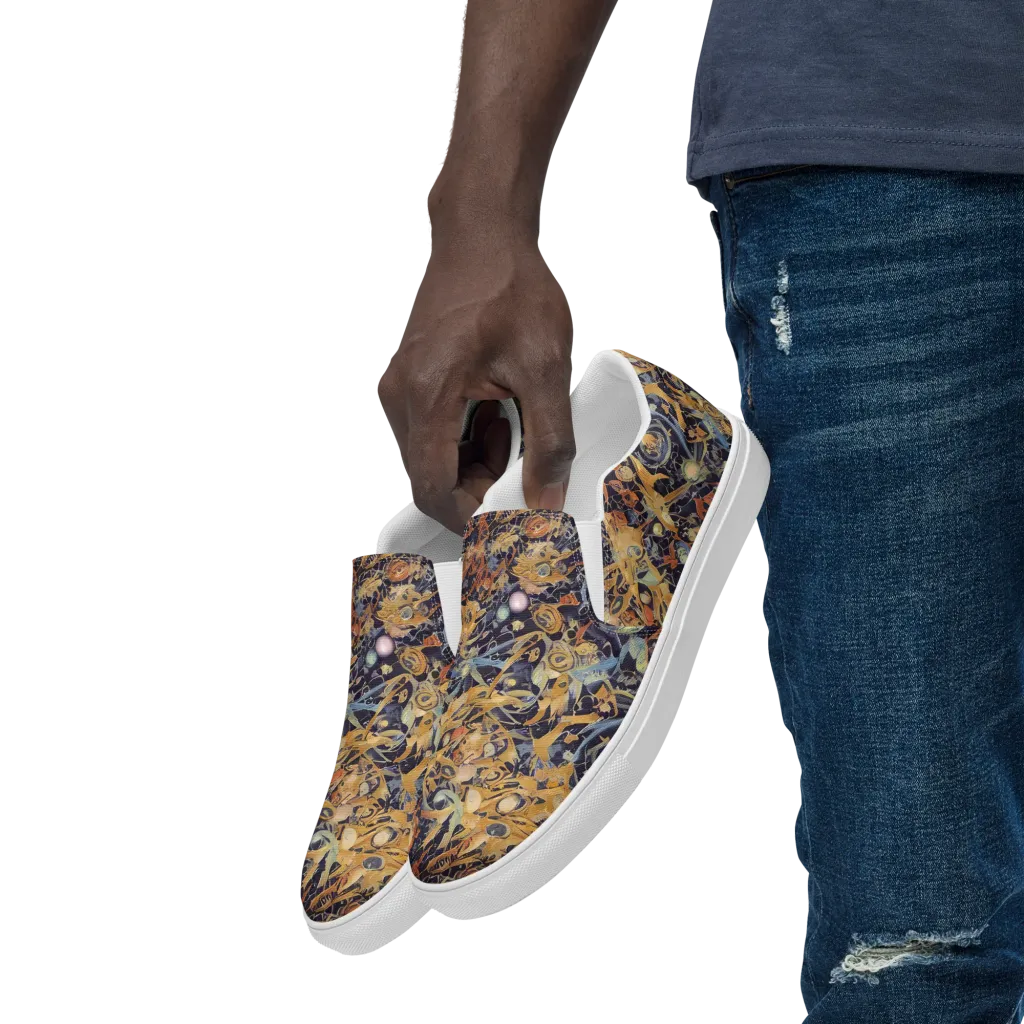 Quantum Symmetry on Men's Slip-On Canvas Shoes — Left Front