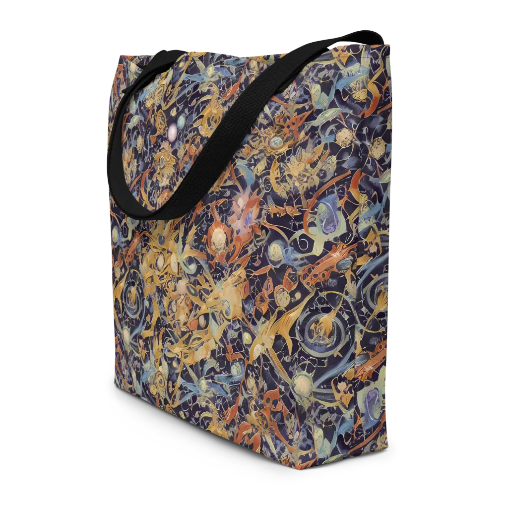 Quantum Symmetry on Large Tote Bag W/ Pocket — Front