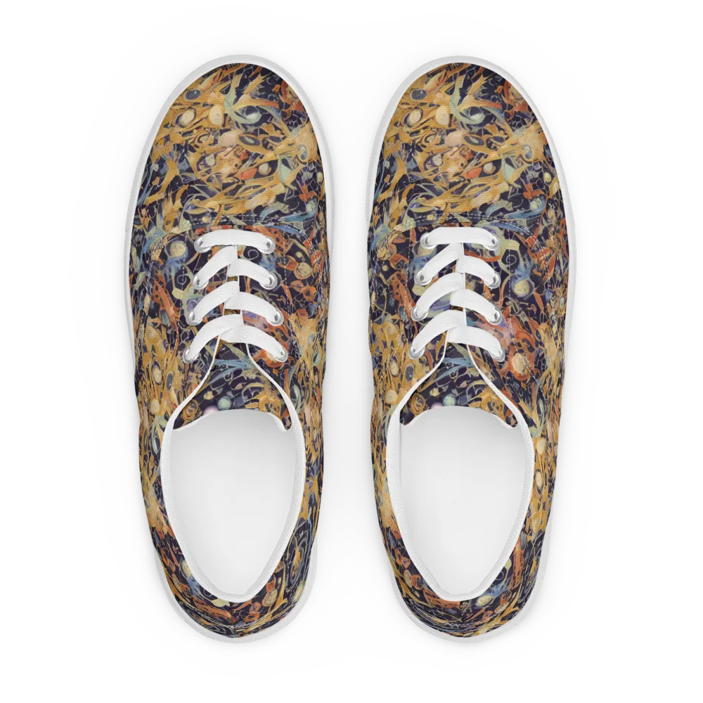Quantum Symmetry on Men's Lace-Up Canvas Shoes — Front