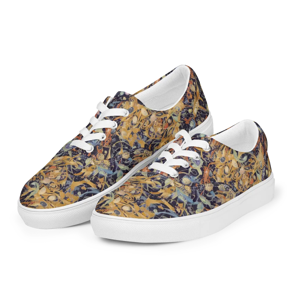 Quantum Symmetry on Men's Lace-Up Canvas Shoes — Left Front