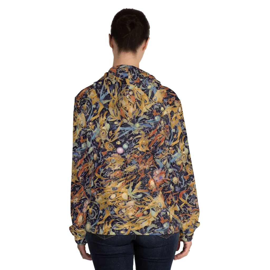 Quantum Symmetry on Women's Full-Zip Hoodie — Back On Person