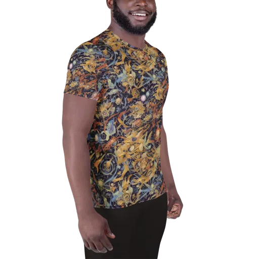 Quantum Symmetry on a Men's Athletic T-Shirt