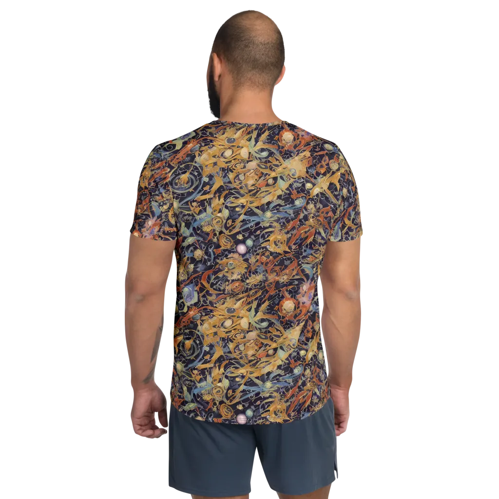 Quantum Symmetry on Men's Athletic T-Shirt — Back