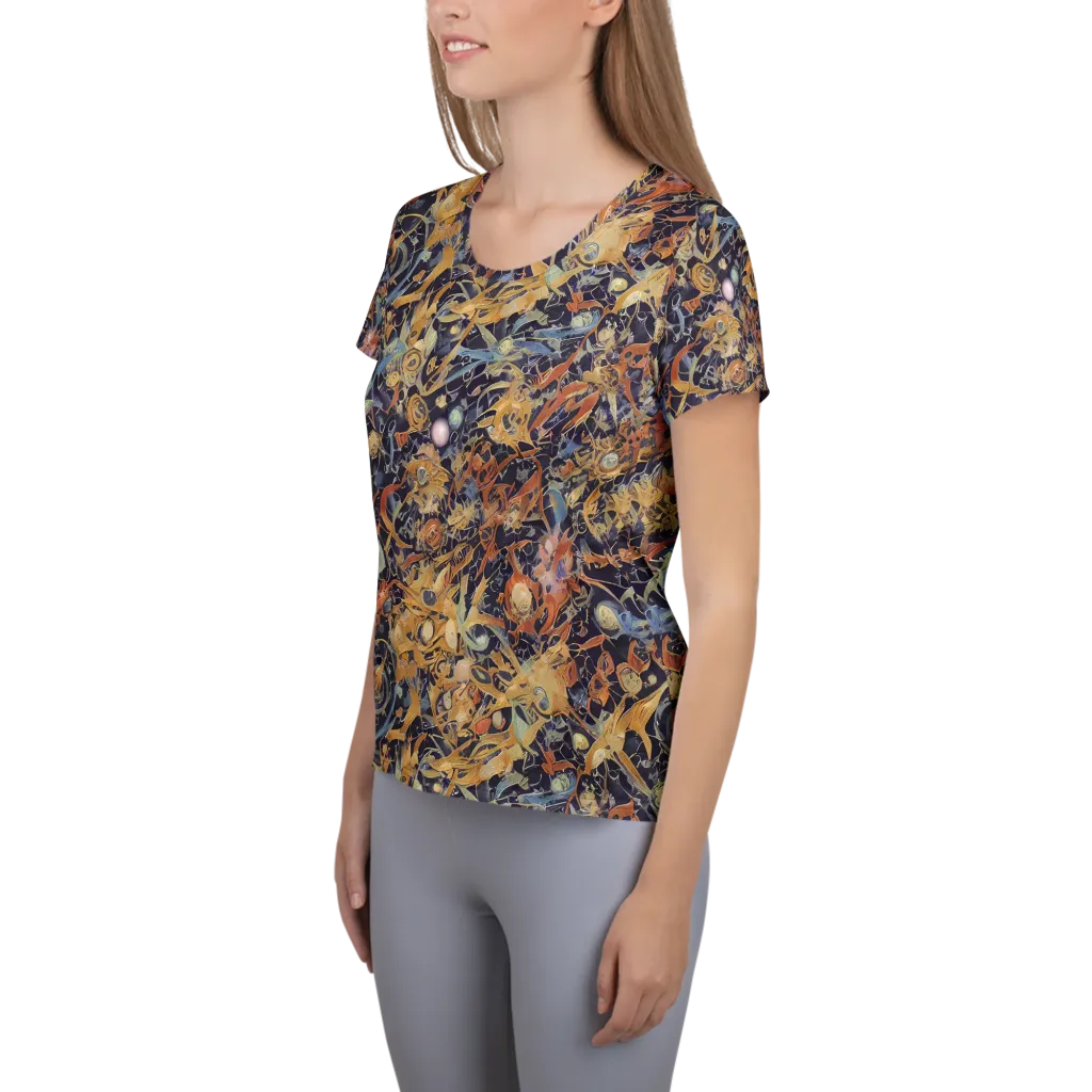 Quantum Symmetry on Women's Athletic T-Shirt — Left