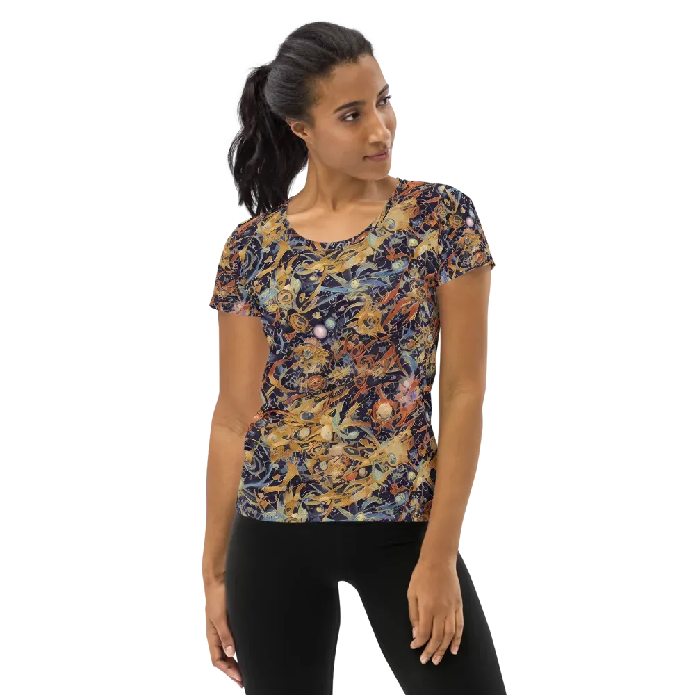 Quantum Symmetry on Women's Athletic T-Shirt — Front