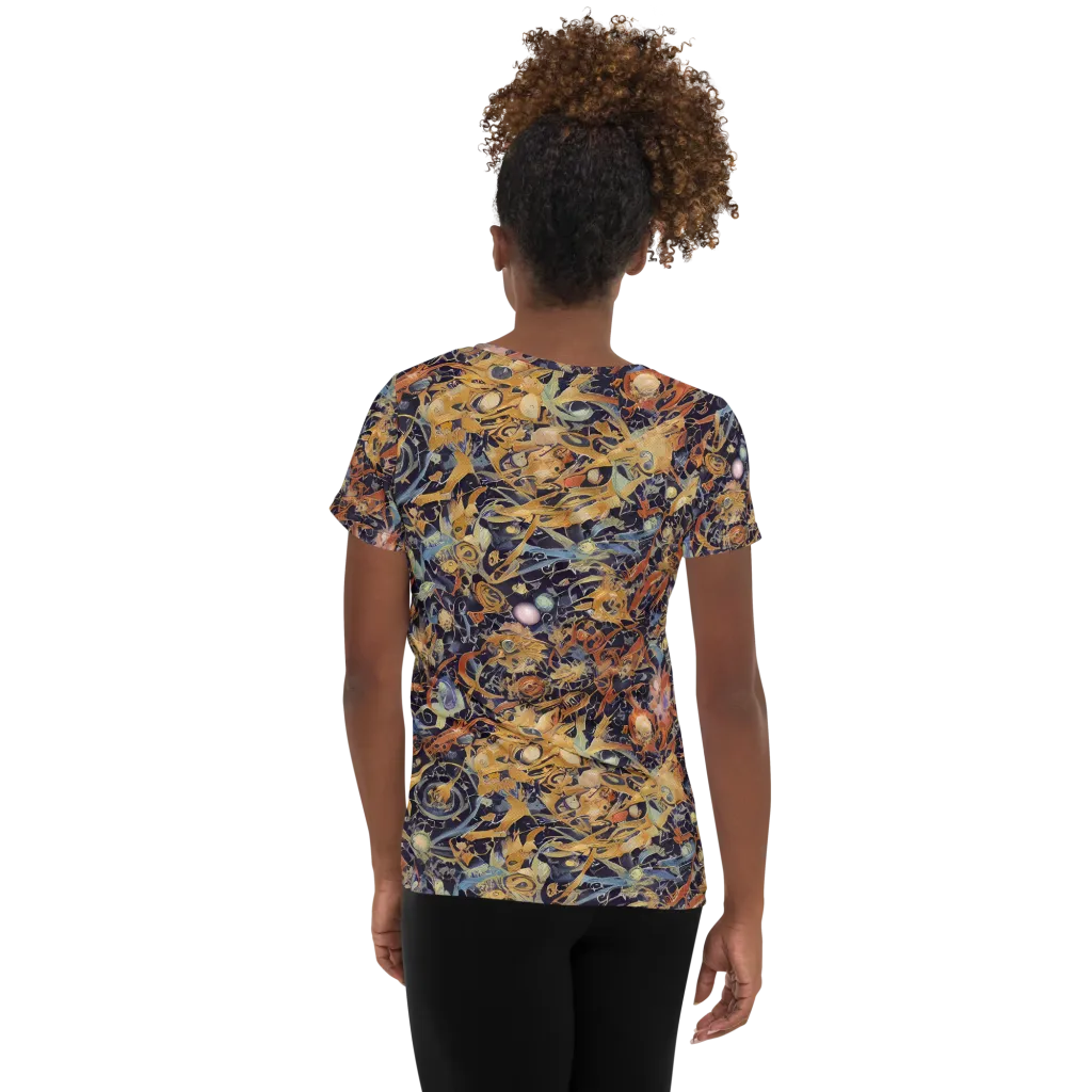 Quantum Symmetry on Women's Athletic T-Shirt — Back