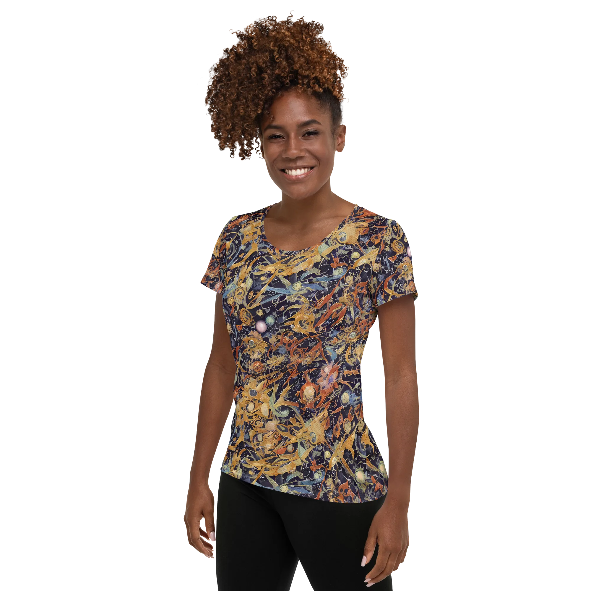 Quantum Symmetry on Women's Athletic T-Shirt — Left