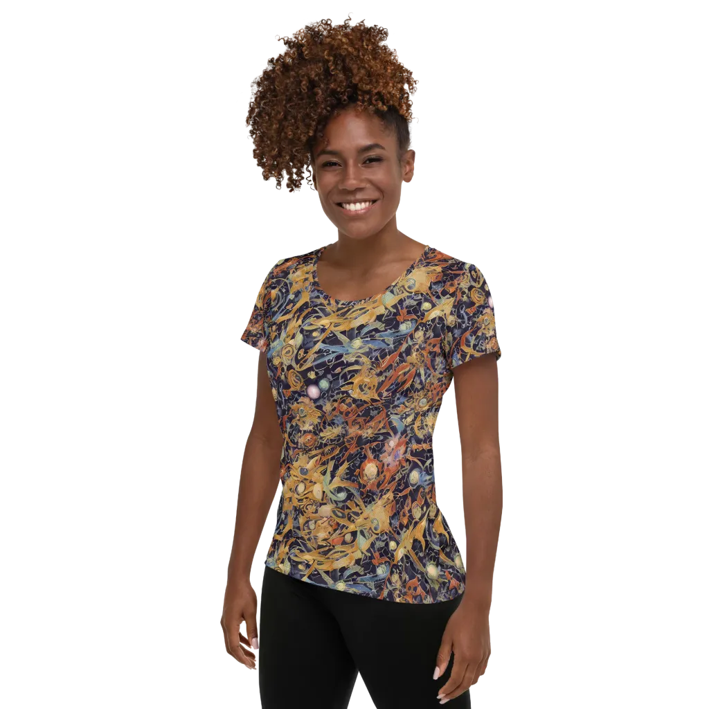 Quantum Symmetry on Women's Athletic T-Shirt — Left