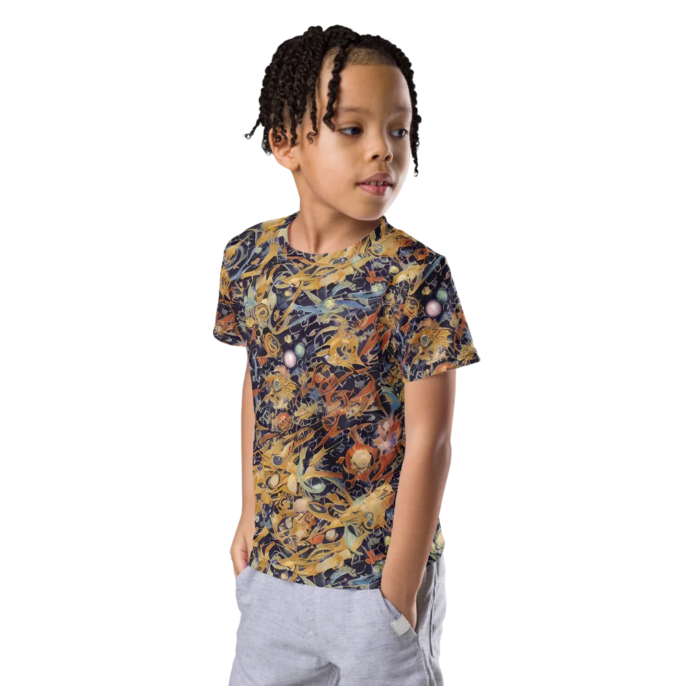 Quantum Symmetry on Kids Crew Neck T-Shirt — Left Front