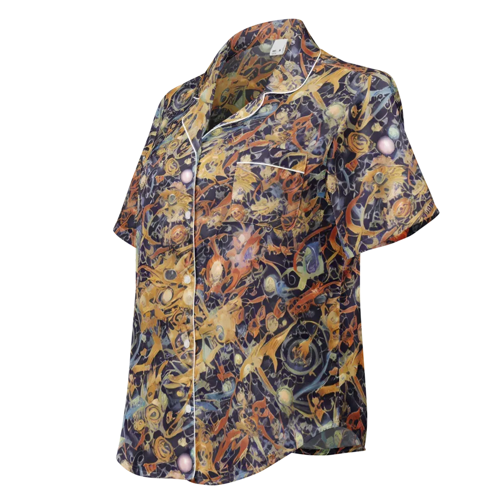 Quantum Symmetry on Women's Short Sleeve Pajama Top — Left Front