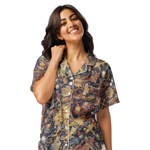 Quantum Symmetry on a Women's Short Sleeve Pajama Top