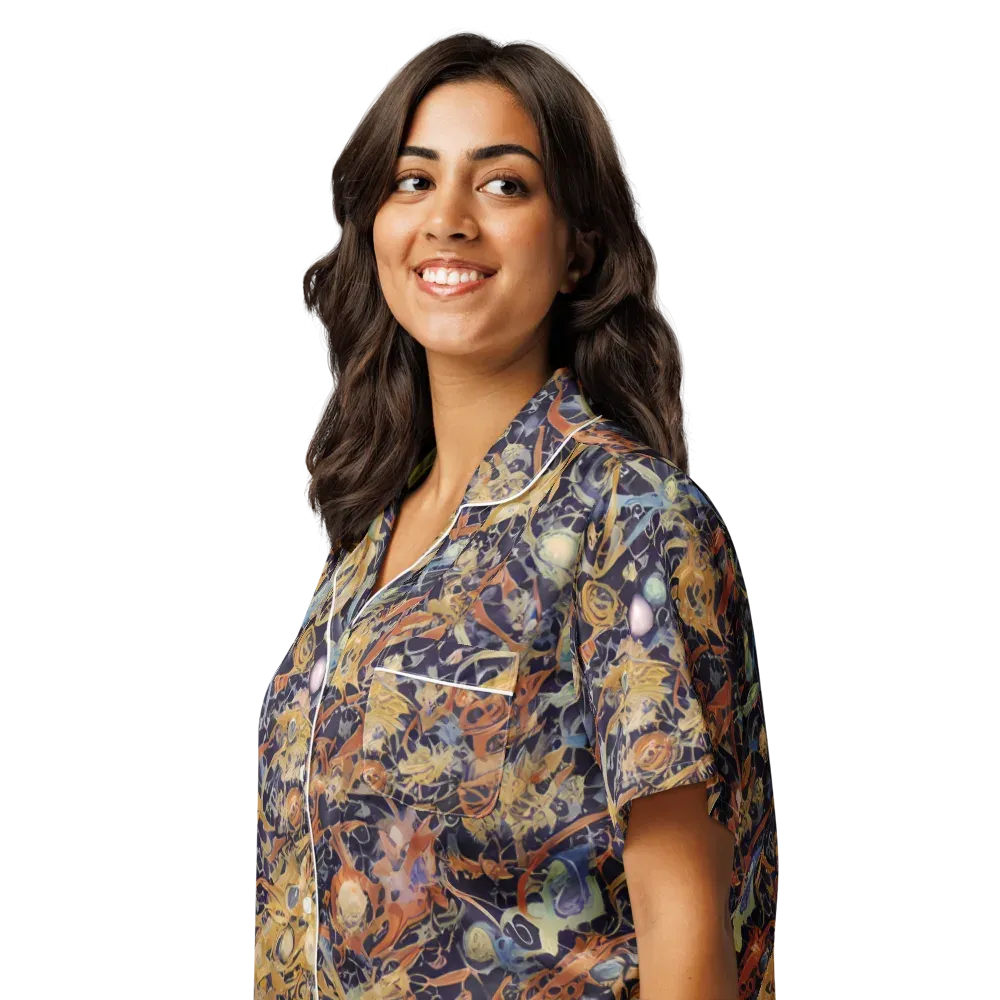 Quantum Symmetry on Women's Short Sleeve Pajama Top — Left Front