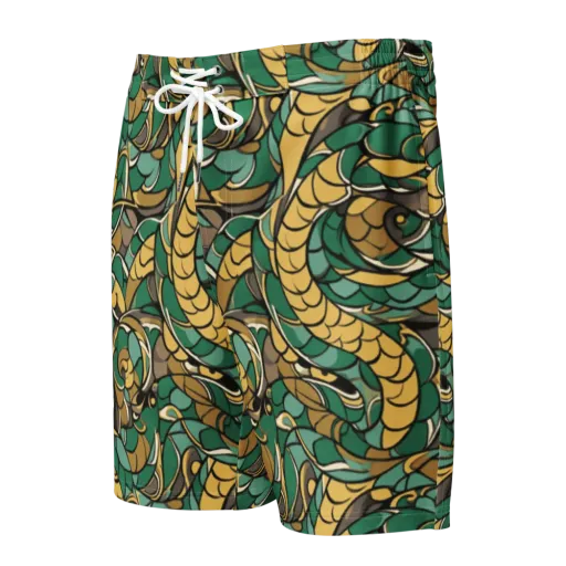 Verdant Dragonwork on Men's Board Shorts