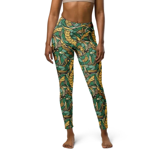 Verdant Dragonwork on a Yoga Leggings