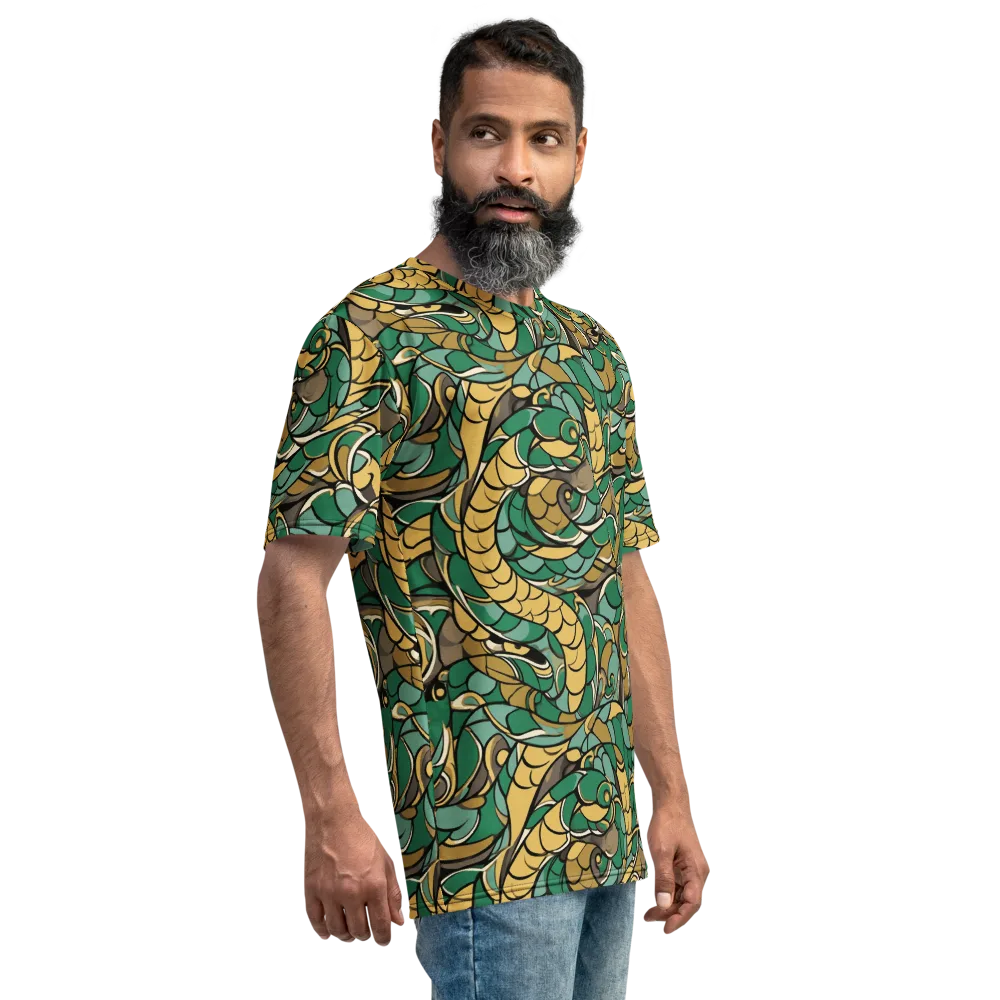 Verdant Dragonwork on Men's Crew Neck T-Shirt — Right