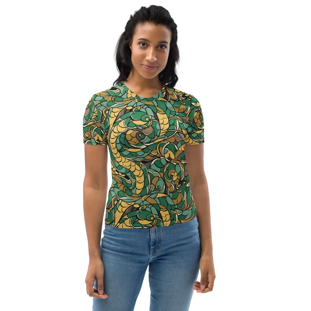 Verdant Dragonwork on Women's Crew Neck T-Shirt — Front