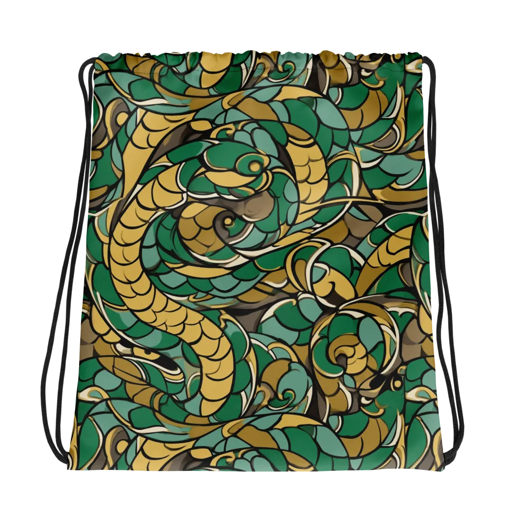 Verdant Dragonwork on Drawstring Bag — Photo