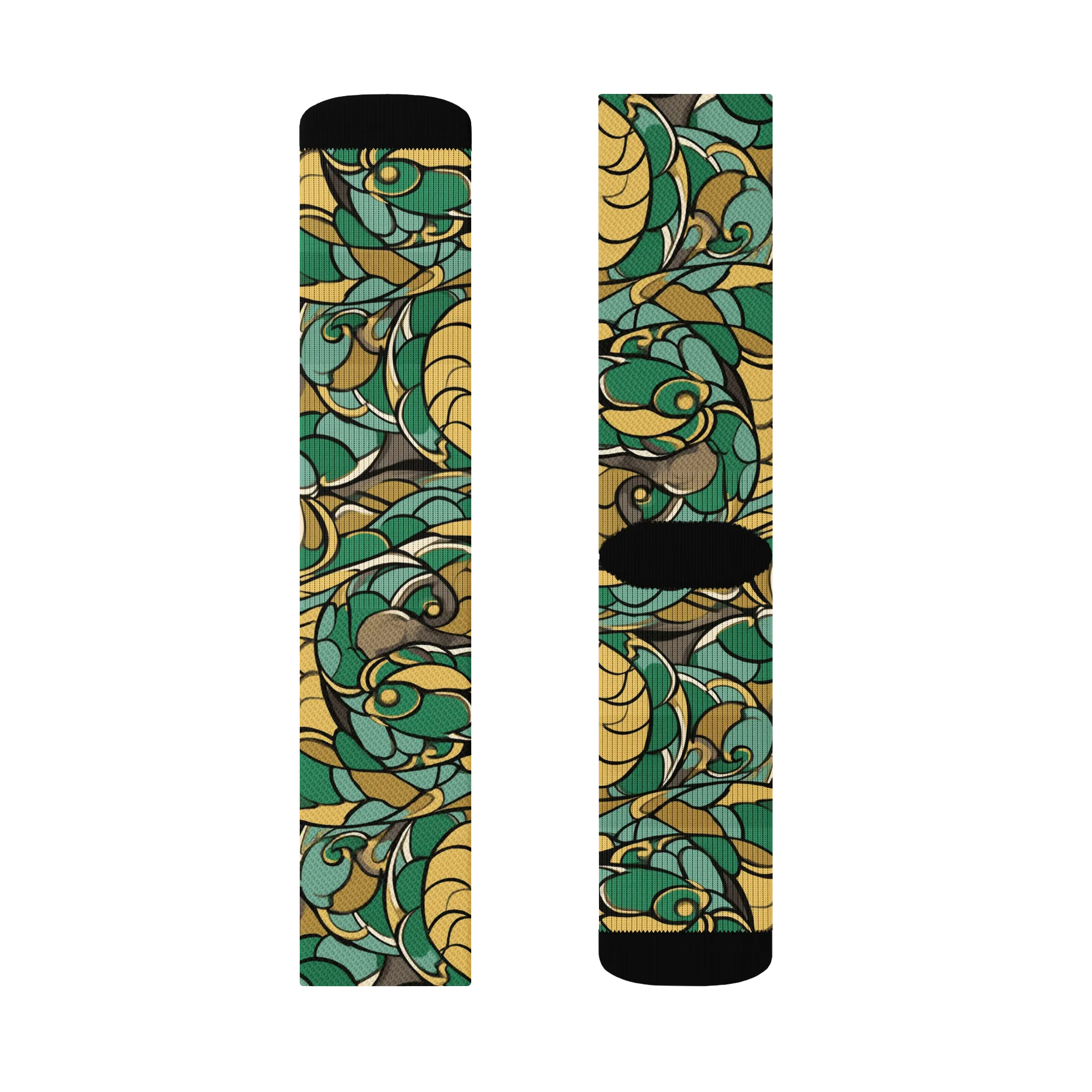 Verdant Dragonwork on Socks — Left Sock