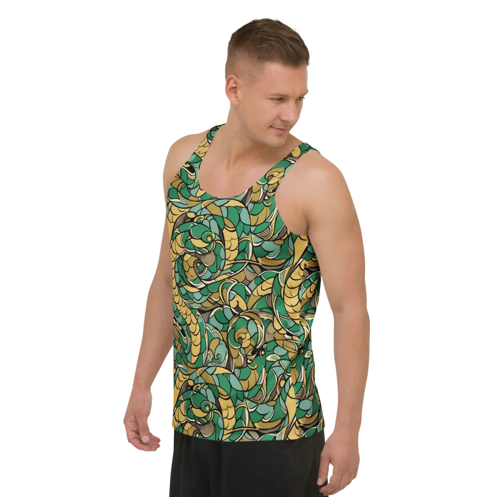 Verdant Dragonwork on Men's Tank Top — Left Front