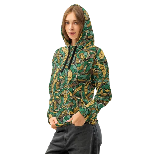 Verdant Dragonwork on a Cotton Hoodie