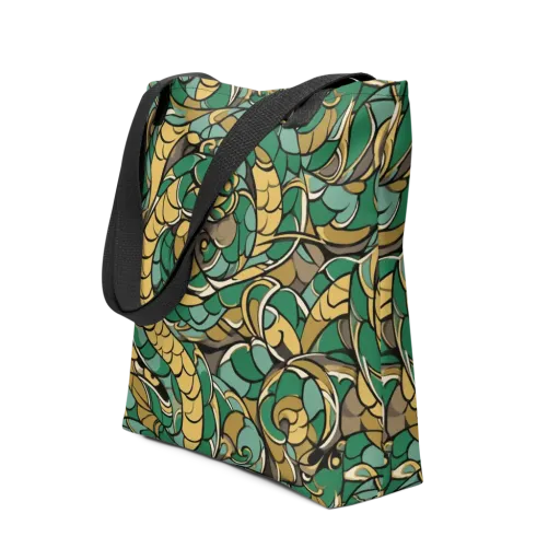 Verdant Dragonwork on a Tote Bag