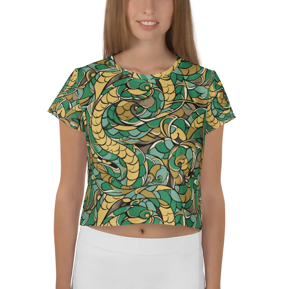 Verdant Dragonwork on Crop Tee — Front