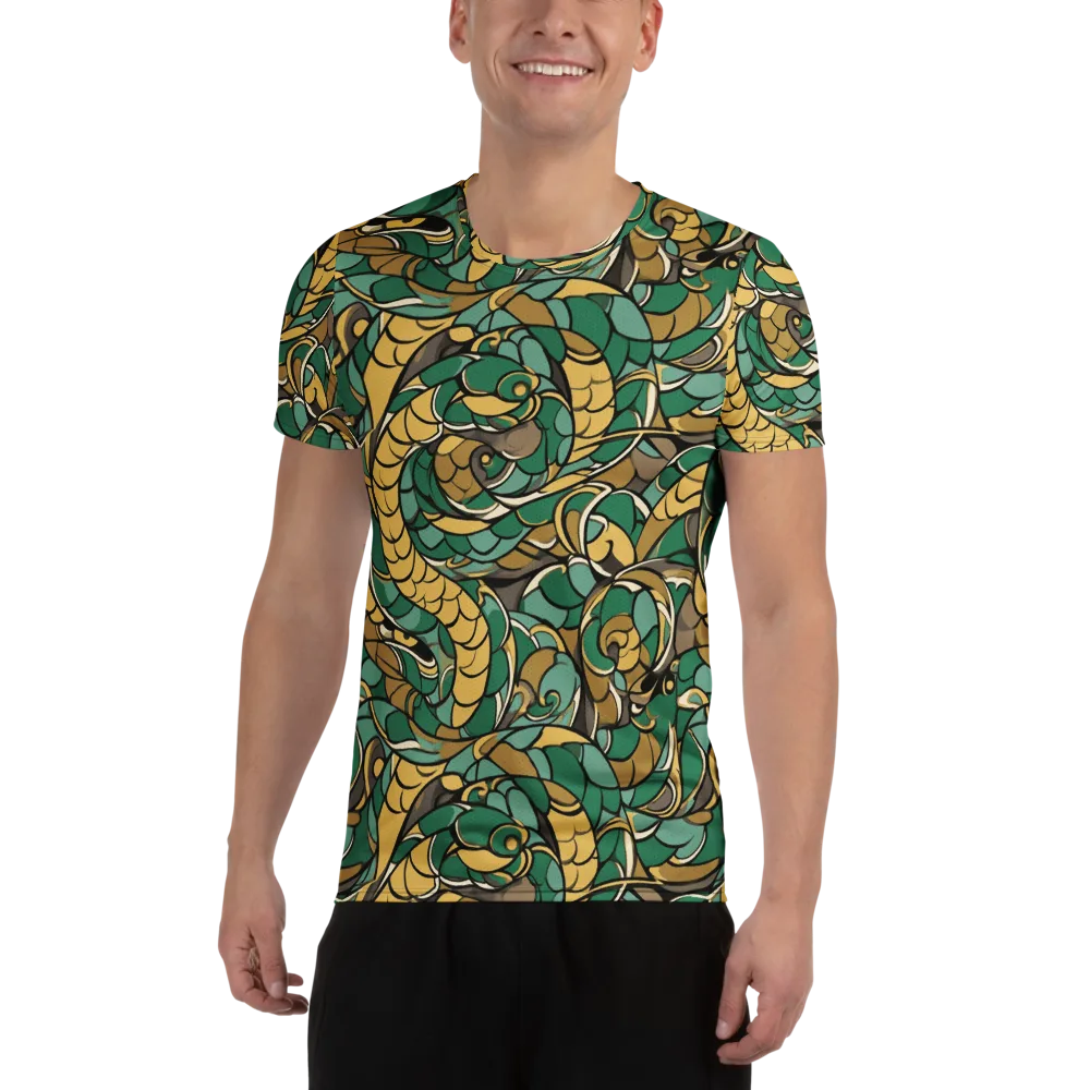 Verdant Dragonwork on Men's Athletic T-Shirt — Front