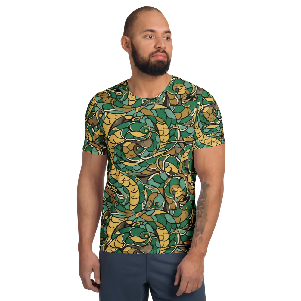 Verdant Dragonwork on Men's Athletic T-Shirt — Front
