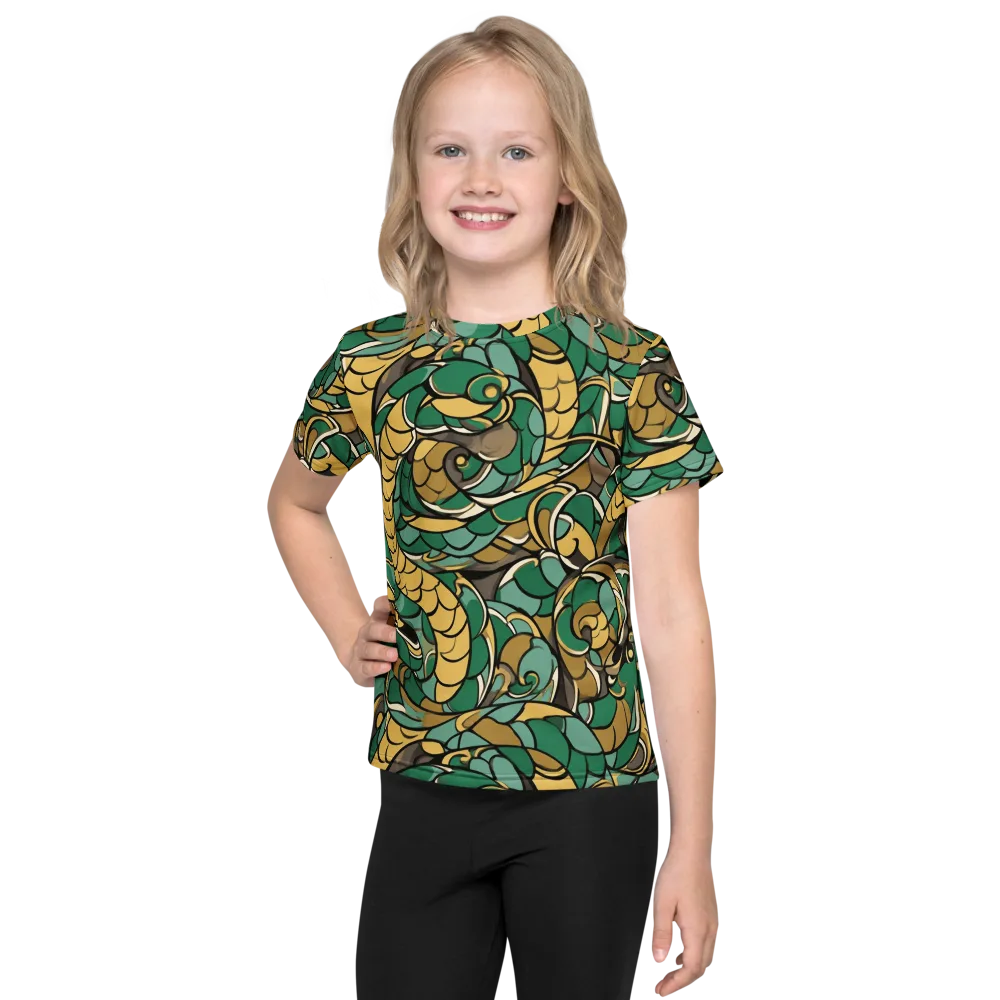 Verdant Dragonwork on Kids Crew Neck T-Shirt — Front