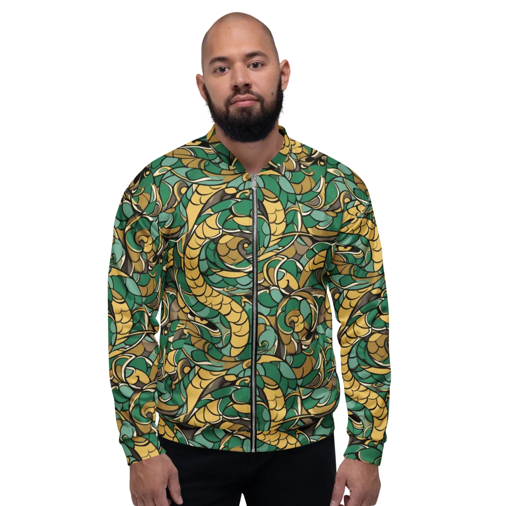 Verdant Dragonwork on Bomber Jacket — Front