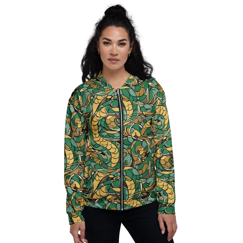 Verdant Dragonwork on Bomber Jacket — Front