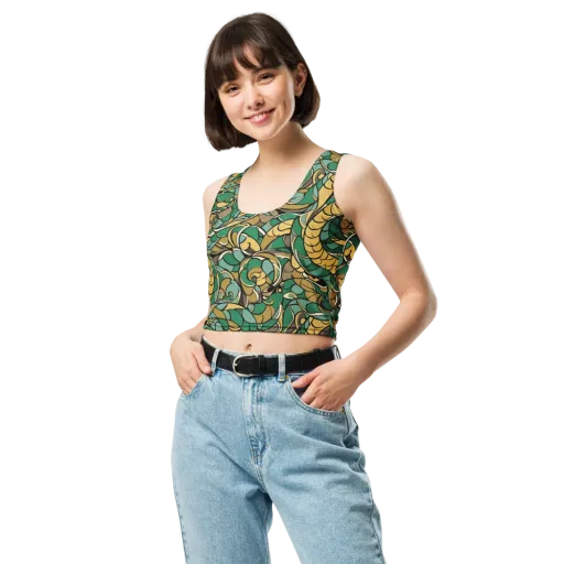 Verdant Dragonwork on a Crop Top